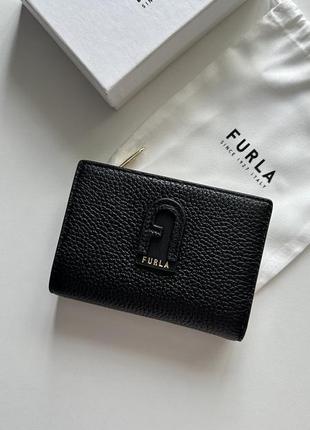 Чорний маленький шкіряний гаманець furla