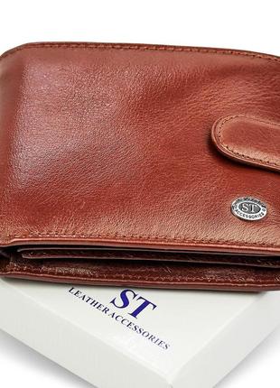 Класичне чоловіче портмоне з натуральної шкіри st leather в 102 коричневий