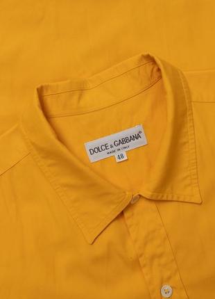 Dolce & gabbana mens short sleeve shirt yellow cotton чоловіча сорочка