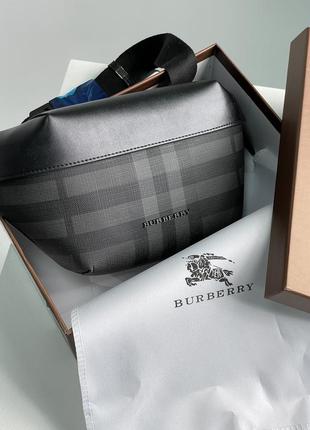 Сумка бананка burberry cason belt bag charcoal