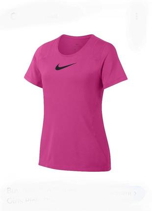 Спортивна футболка бренду nike dri -  fit принт фуксія   uk 8 eur  361 фото