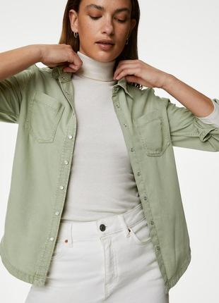Рубашка marks & spencer цвета light khaki