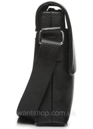 Мужская черная кожаная сумка-мессенджер tiding bag 75-52716 фото