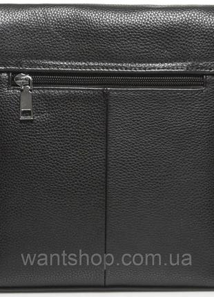 Мужская черная кожаная сумка-мессенджер tiding bag 75-52717 фото