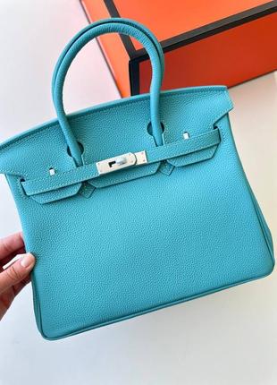 Голубая сумка hermes birkin 30 см биркин