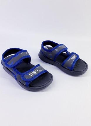 Дитячі босоніжки для хлопчика sydney 1093-10в1 24-29р сірий з синім