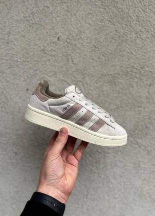 Жіночі кросівки adidas campus beige brown адідас кампус бежевого з коричневим кольорів1 фото