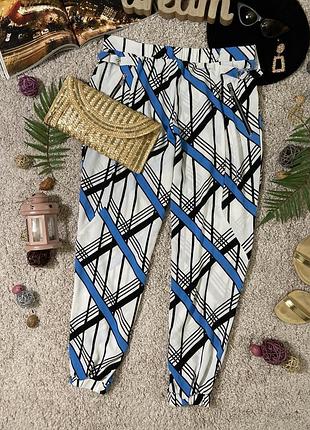 Легкі літні штани в геометричний принт №170