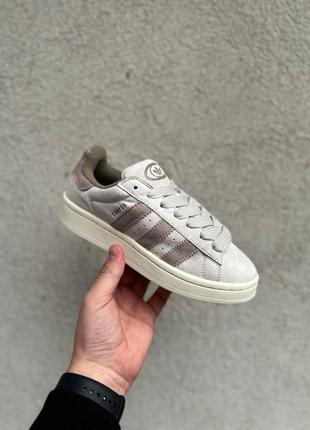 Жіночі кросівки adidas campus beige brown адідас кампус бежевого з коричневим кольорів3 фото