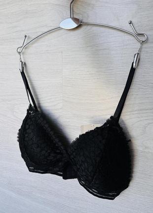 Кружевной черный лиф топ бюстгальтер черный
