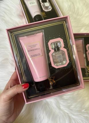 Набір парфуми + лосьйон victoria's secret з люкс-колекції "bombshell"