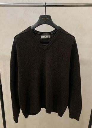 Вінтажний светр пуловер джемпер вовняний balmain коричневий