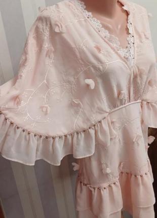Дизайнерское платье розовое