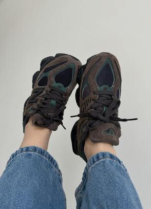 Жіночі кросівки new balance 9060 brown dark green нью беланс коричневого з зеленим кольорів2 фото