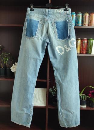 Брюки d&amp;g джинсы dolce and gabanna &amp; голубые брюки с большим логотипом armani prada2 фото