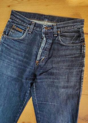 Джинси чоловічі сині щільні прямі regular fit wrangler denim basic jeans man, розмір s