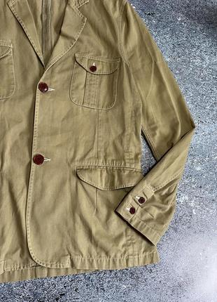 Бежевый премиальный жакет пиджак блейзер мультипокет мужской universal works (оригинал)3 фото