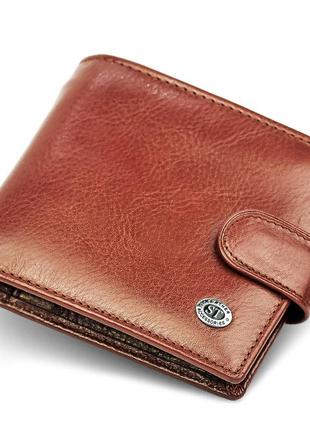Мужское портмоне из натуральной кожи st leather в104 коричневый