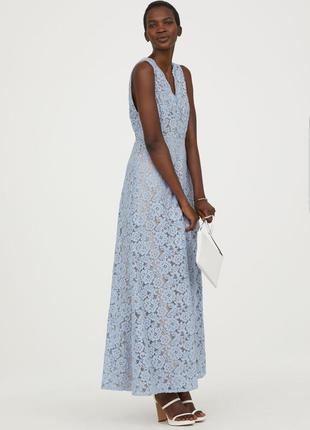 Шикарное свадебное, вечернее, выпускное кружевное платье на запах h&m на нюдовой подкладке.
