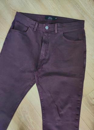 Джинсы мужские бордовые завуденные slim fit next denim basic jeans man, размер l2 фото