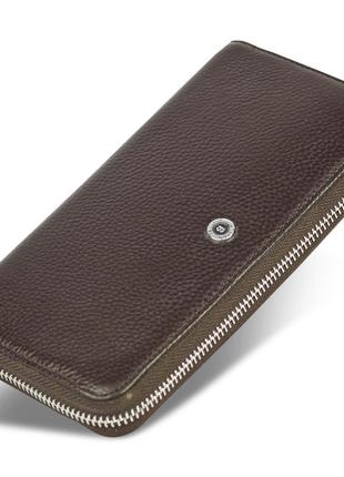 Коричневий великий гаманець на блискавці з натуральної шкіри boston b4-018