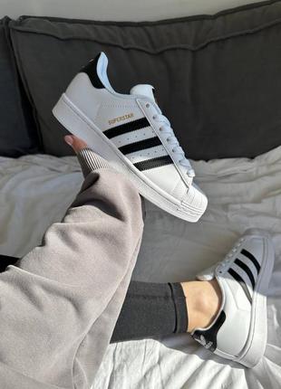 Кросівки adidas superstar 2w white /  black premium (жіночі та чоловічі розміри)