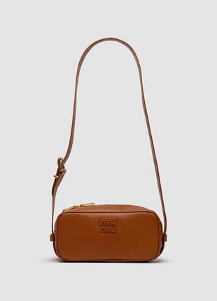 Miumiu nappa leather shoulder bag brown