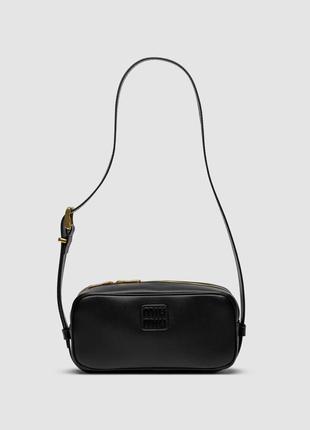 Miumiu nappa leather shoulder bag black