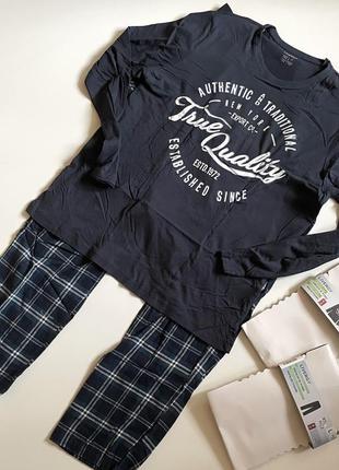 Піжама бавовняна (штани фланелеві теплі) костюм для дому та сну livergy2 фото