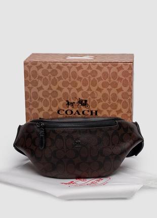 Бананка  coach charter belt bag signature belt bag charcoal brown