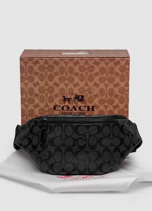 Бананка coach charter belt bag signature belt bag charcoal blue