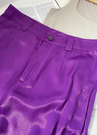 Фіолетові атласні широкі штани primark3 фото