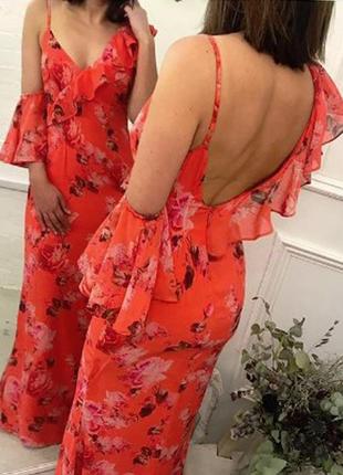 Розпродаж сукня hope & ivy з оборками на плечах asos і напiвоголеною спиною3 фото
