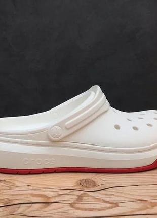 Крокс крокбэнд клог платформ белые crocs crocband platform full force clog white4 фото