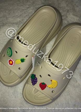 Шльопки crocs crush slide. оригінал. нові. w8 w9 w103 фото