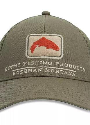 Кепка simms trout icon trucker riffle green