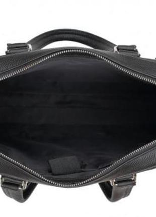 Шкіряна  чоловіча чорна сумка для документів та ноутбука keizer k13832-black8 фото