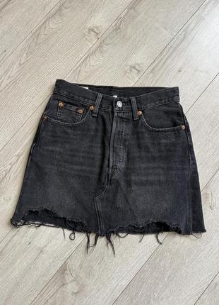 Levi's premium джинсовая юбка мини юбка3 фото