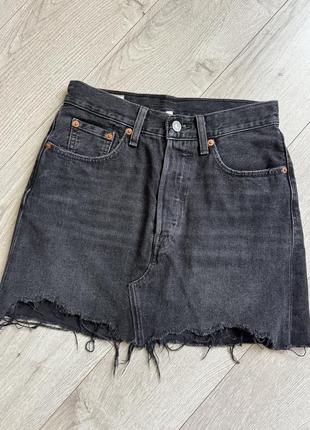 Levi's premium джинсовая юбка мини юбка4 фото