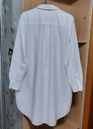 Подовжена сорочка h&m льон бавовна р. eur 42 лляна оверсайз8 фото