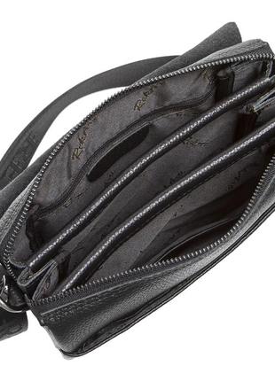 Чоловіча шкіряна сумка-месенджер через плече bexhill td-18621 чорний5 фото