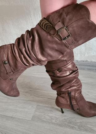Шикарні чоботи італьянські демі шкіряні7 фото
