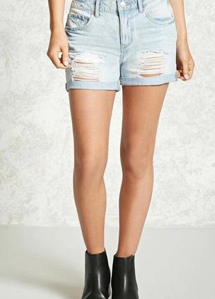 Forever 21. denim. нові джинсові шорти бойфренд у модному дизайні. на наш р-р 42.4 фото