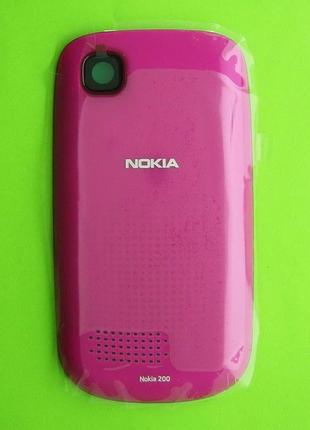 Крышка батареи nokia asha 200, розовый оригинал #0258878