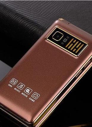 Мобильный телефон tkexun a15 (satrend a15) brown. flip кнопочная раскладушка с большими кнопками
