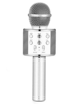 Беспроводной микрофон для караоке wester ws-858 с динамиком и bluetooth качественный звук