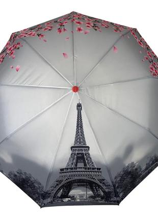 Жіноча парасоля напівавтомат на 9 спиць, антивітер, рожевий, toprain0544-6