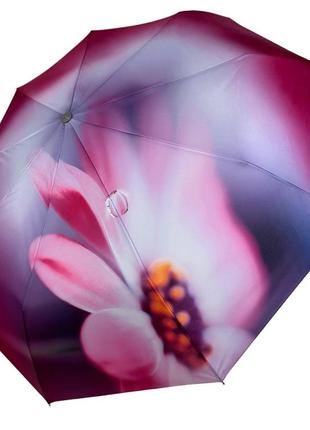Жіноча парасолька-автомат у подарунковій упаковці з хустинкою, квітковий принт від rain flower, 01030-3