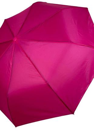 Женский однотонный зонт полуавтомат на 8 спиц от toprain, малиновый, 0102-3