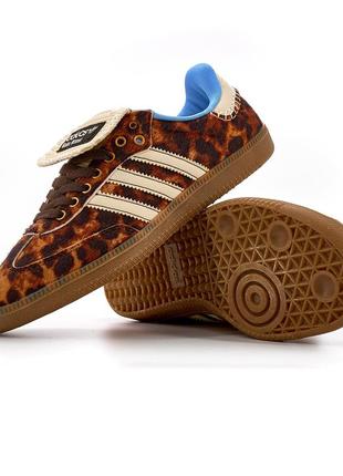 Женские кроссовки леопард adidas samba wales bonner leopard